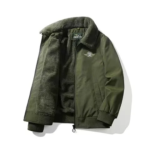 2022 High Quality Autumn Winter Velvet Jacket man Clothes zipper Coat Men Jacket Men Cotton Jacket Jacket Cotton Fat Male Army - Image 7