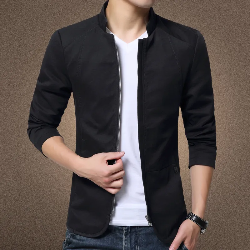 2022 Men Jacket Fashion Standing Collar Jacket Coats Men Slim Fit Business Casual Male Jackets Men Clothing Plus Size M-5XL - Image 2