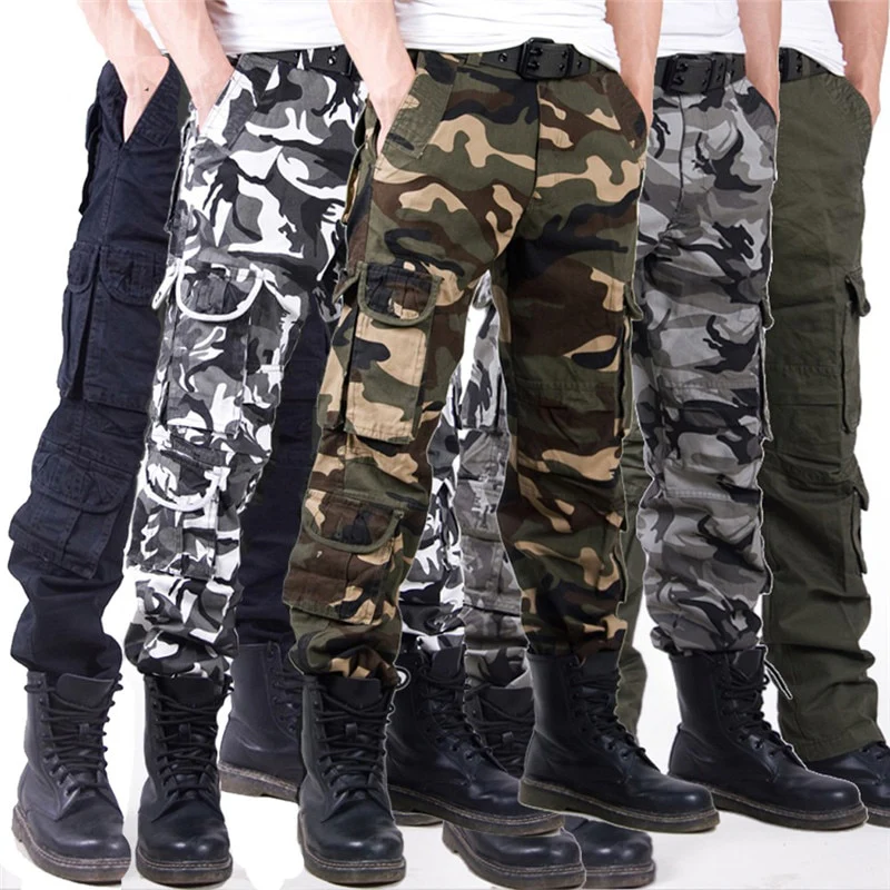 2022 Men's Cargo Pant Baggy Casual Men Tactical Pant Multi Pocket Military Overall - Image 12
