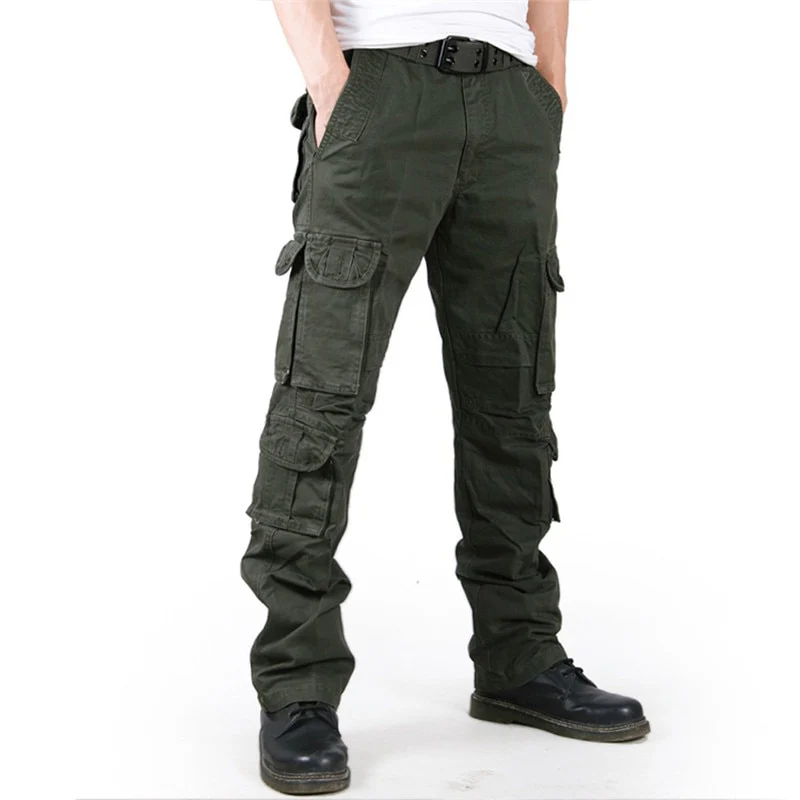 2022 Men's Cargo Pant Baggy Casual Men Tactical Pant Multi Pocket Military Overall - Image 9