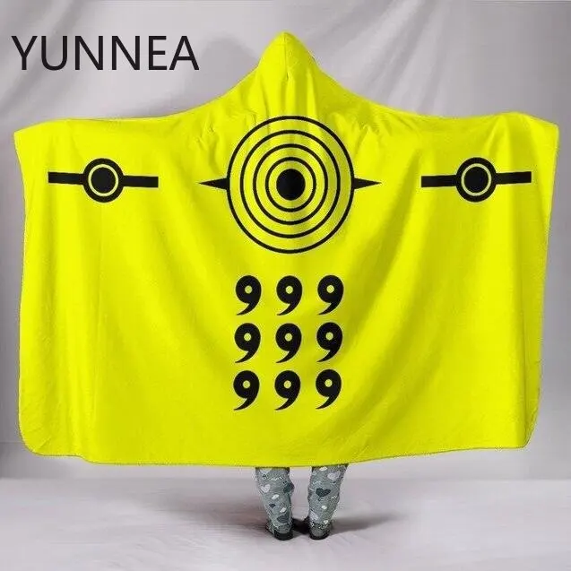 2022 New Anime Hooded Cloak Aldult Autumn Winter Red Cloud Pattern Blanket Office Nap Cape Casual Home Clothing - Image 11