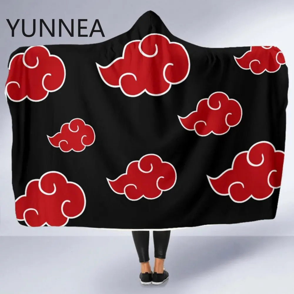 2022 New Anime Hooded Cloak Aldult Autumn Winter Red Cloud Pattern Blanket Office Nap Cape Casual Home Clothing - Image 13