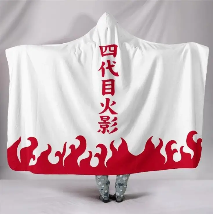 2022 New Anime Hooded Cloak Aldult Autumn Winter Red Cloud Pattern Blanket Office Nap Cape Casual Home Clothing - Image 2
