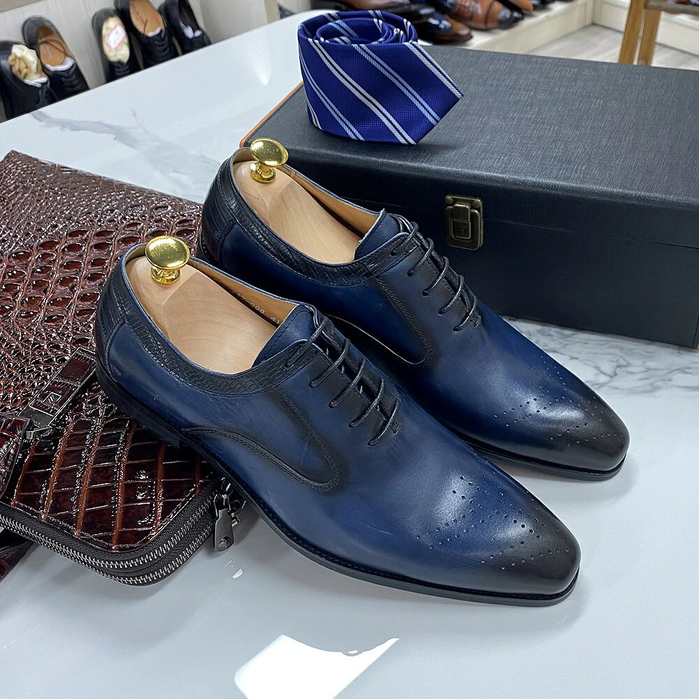2022 New Genuine Leather Men's Dress Shoes Handmade - Image 4
