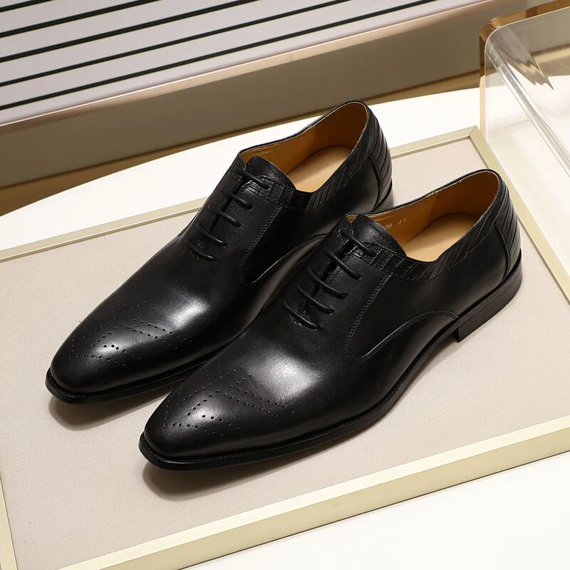 2022 New Genuine Leather Men's Dress Shoes Handmade - Image 5