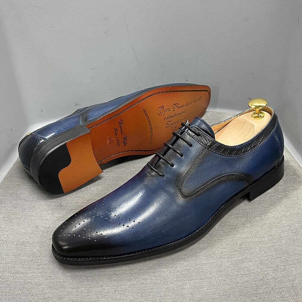 2022 New Genuine Leather Men's Dress Shoes Handmade - Image 8