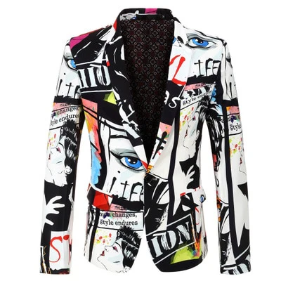 2022 New Men's Fashion Suit Party Coat Casual Slim Fit Blazer Jacket Men - Image 2