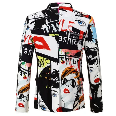 2022 New Men's Fashion Suit Party Coat Casual Slim Fit Blazer Jacket - Image 5
