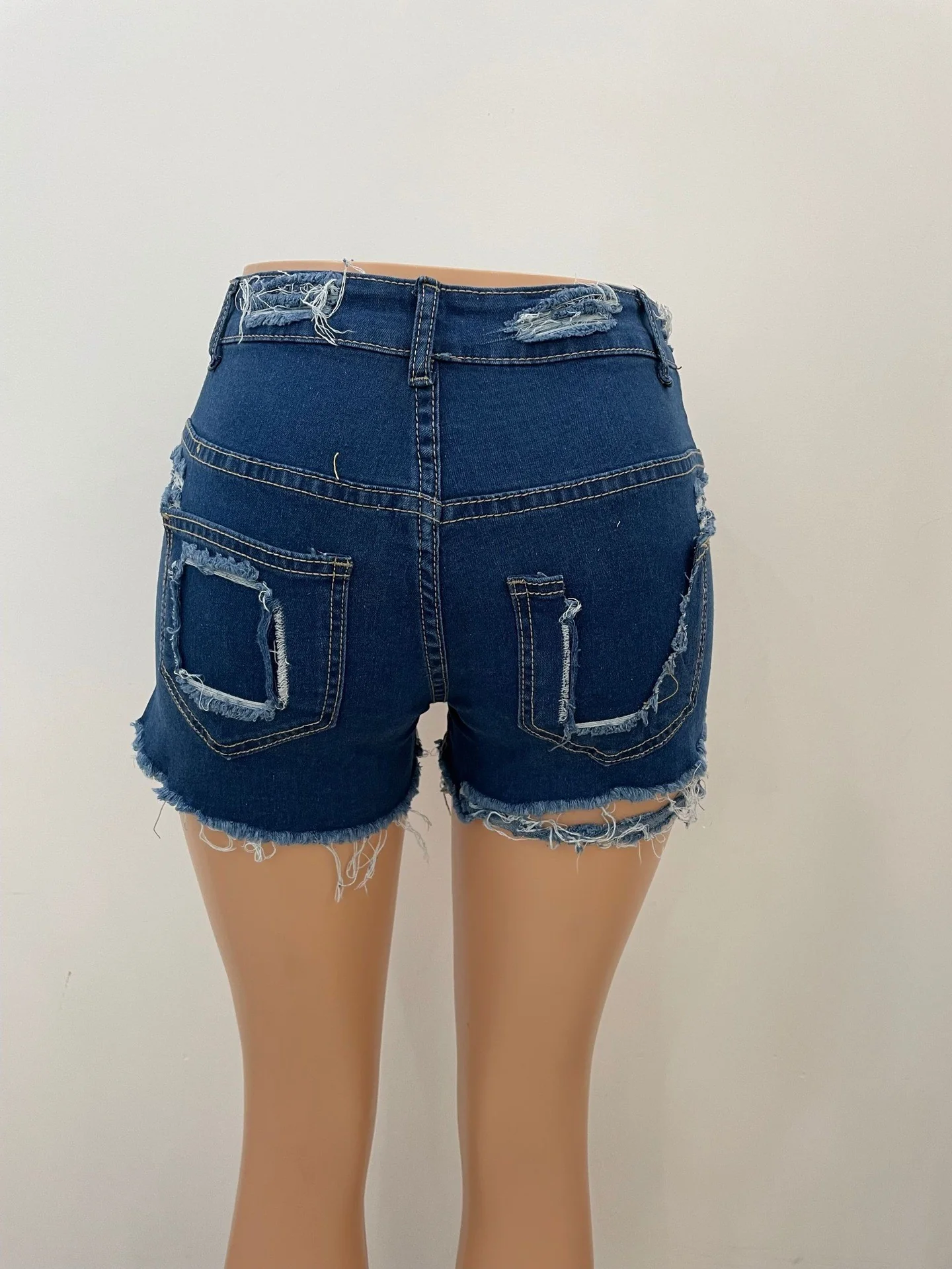 Sexy 2022 Streetwear High Waist Ladies Ripped Jeans Shorts Skinny Women Jeans - Image 10