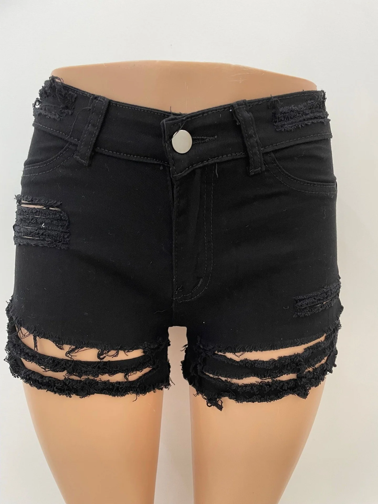 Sexy 2022 Streetwear High Waist Ladies Ripped Jeans Shorts Skinny Women Jeans - Image 11