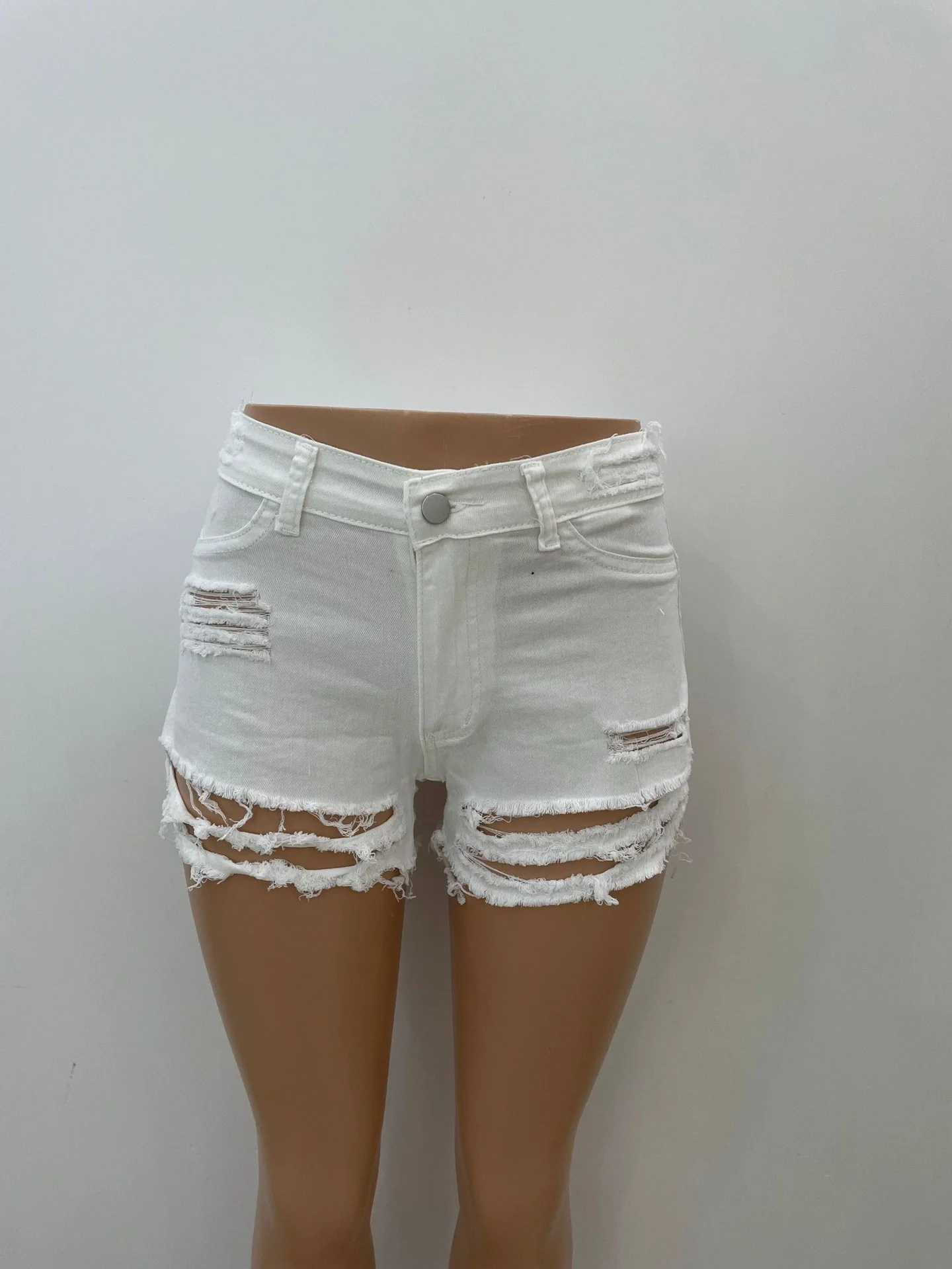 Sexy 2022 Streetwear High Waist Ladies Ripped Jeans Shorts Skinny Women Jeans - Image 8