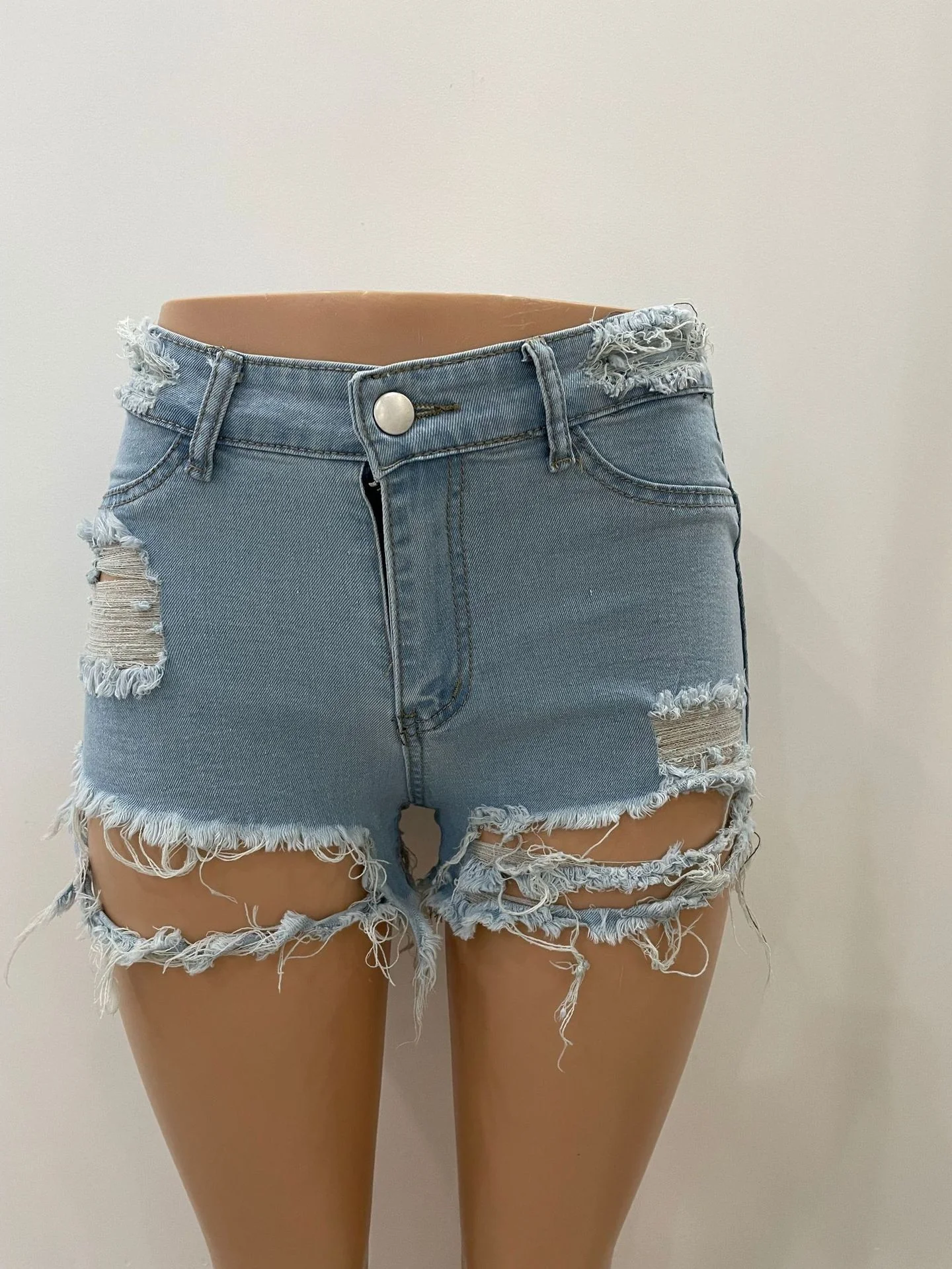 Sexy 2022 Streetwear High Waist Ladies Ripped Jeans Shorts Skinny Women Jeans - Image 9