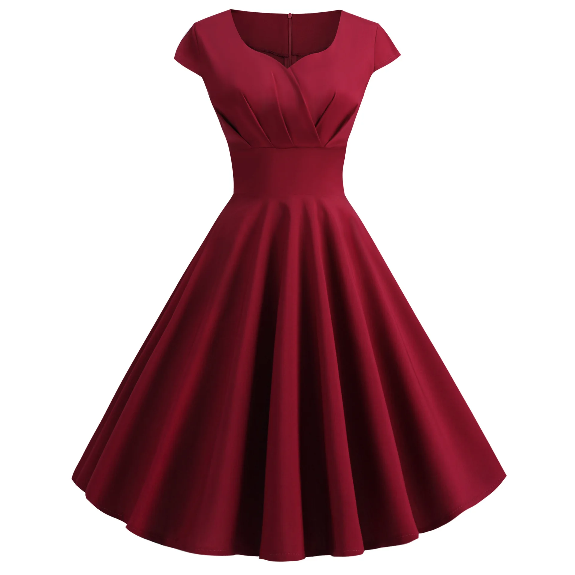 2022 Summer Dresses for Women Short 1950s Retro Vintage Cocktail Party Swing Dresses Party Red Dress - Image 13