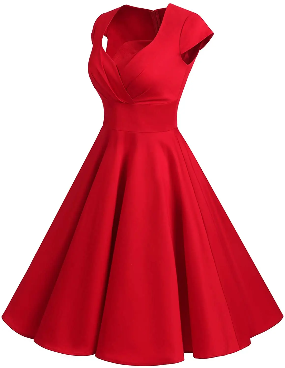 2022 Summer Dresses for Women Short 1950s Retro Vintage Cocktail Party Swing Dresses Party Red Dress - Image 3