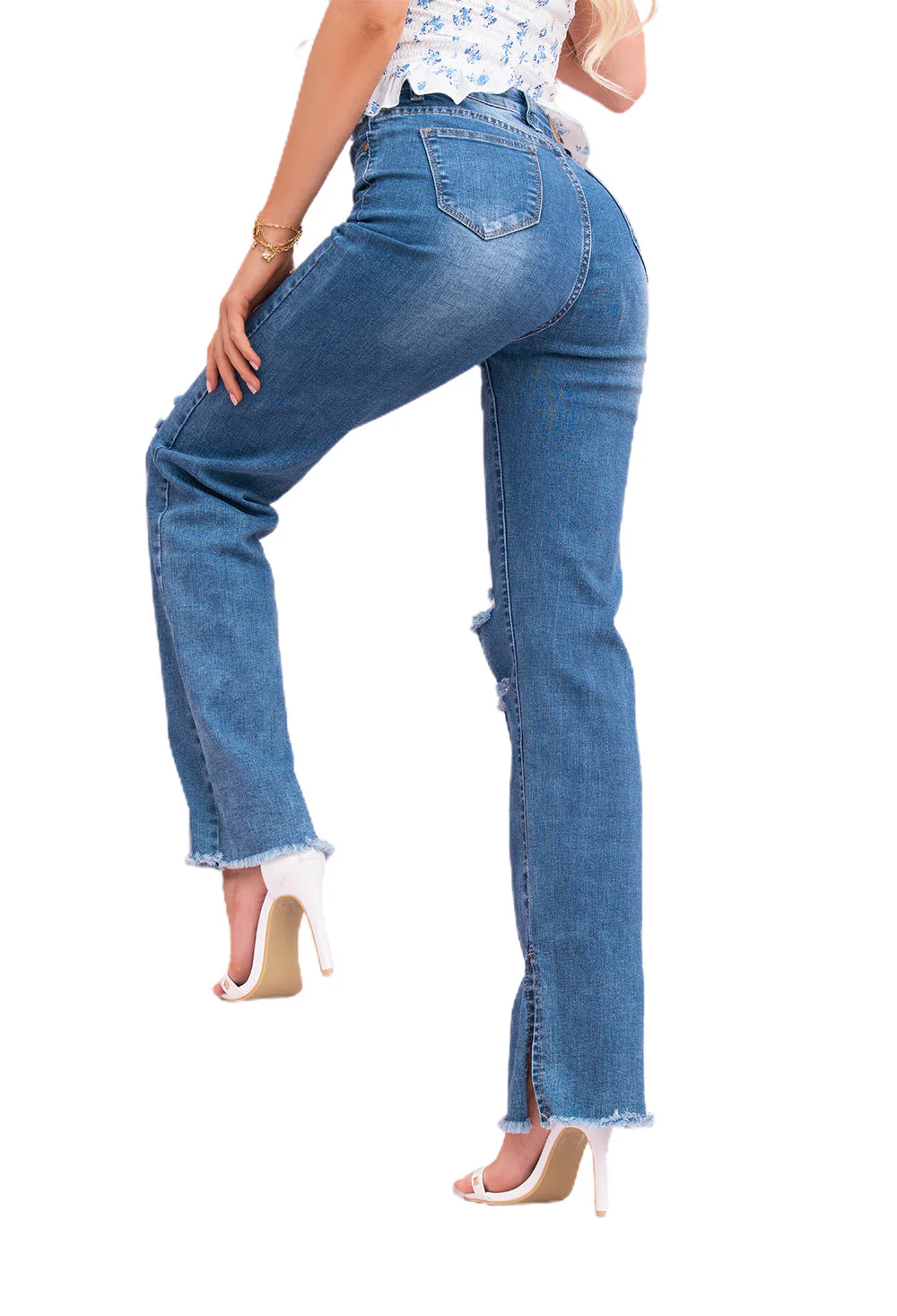 Sexy 2022 Summer Flare Jean Pants Women Clothing Casual Hole pants - Image 5
