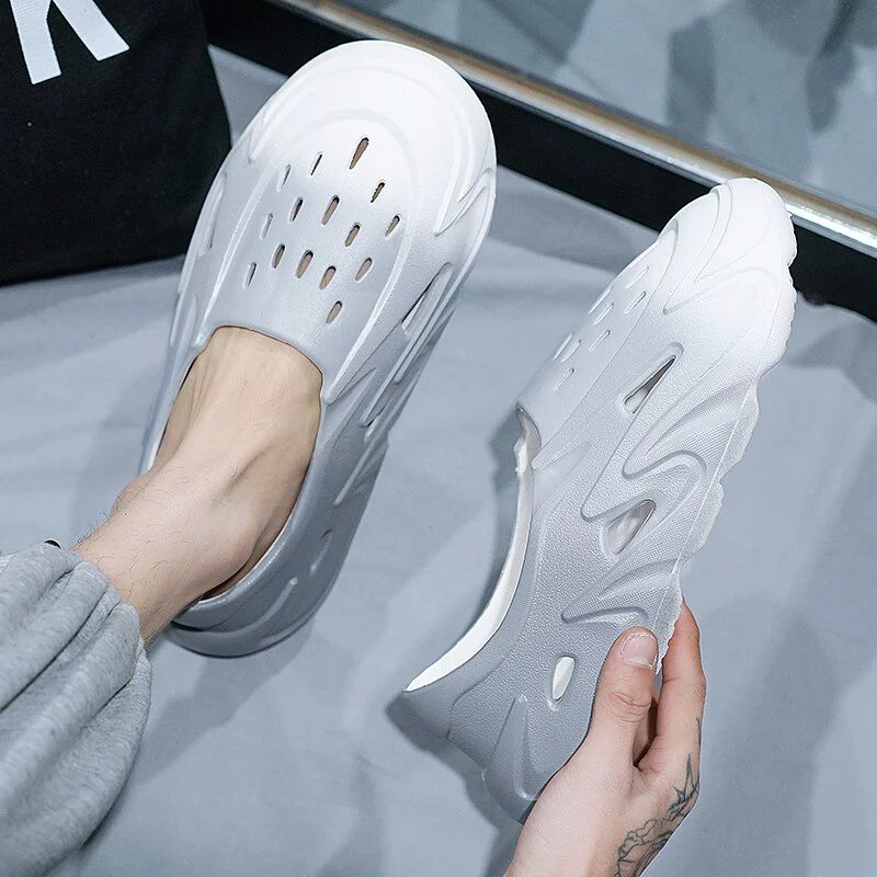 2022 Summer Men Sandals Soft Mesh Couple Beach Slippers - Image 5