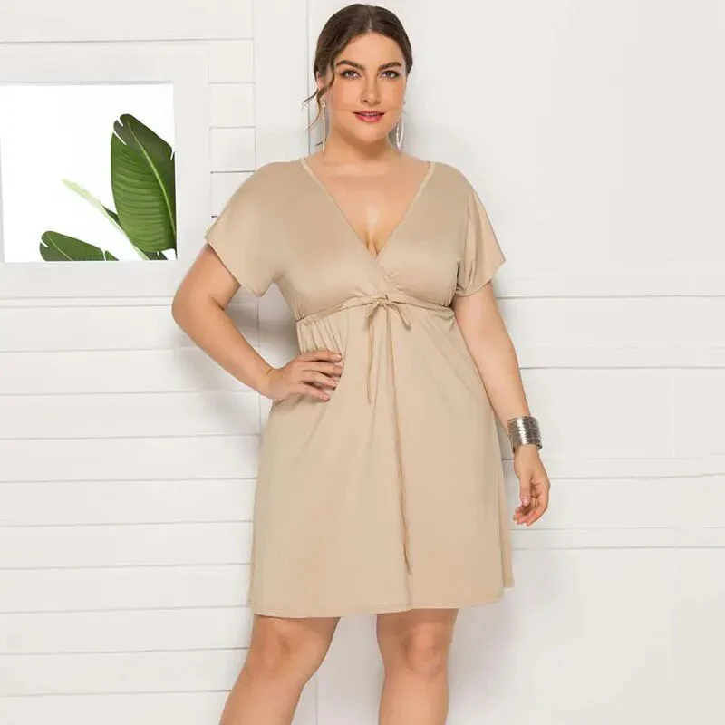 2022 Summer Oversized Dress Women Sundress Big Size Party Dress Ladies V-neck Casual Plus Size Dress For Women 3XL 4XL - Image 10