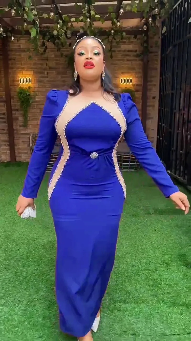 2023 African Women Plus Size Evening Dresses Wedding Party Long Luxury Gown Bodycon Mermaid Dress Ankara Ladies Africa Clothing - Image 4