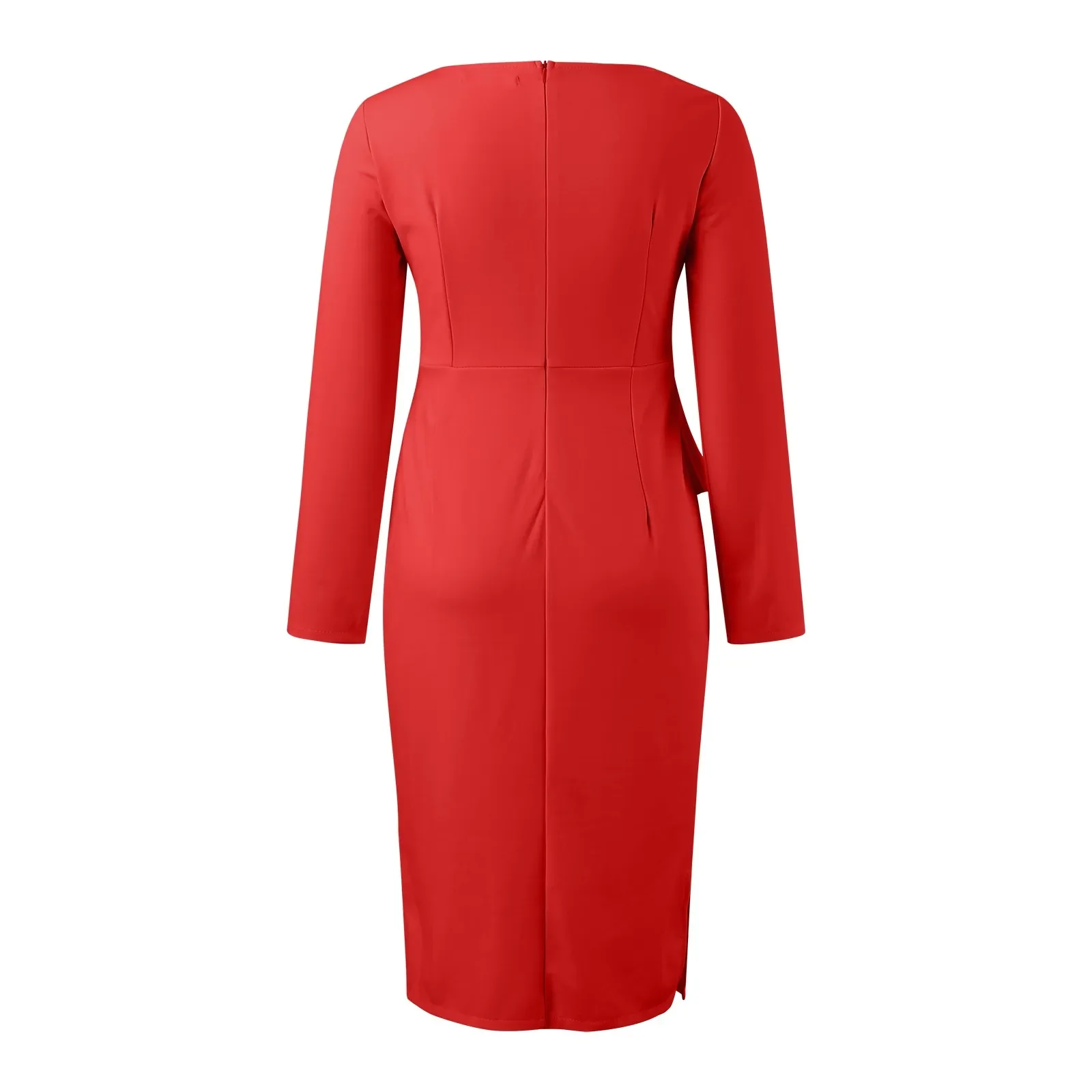2023 Autumn Africa Clothing Long Sleeve Dress African Dresses For Women Sexy V-Neck Perspective Slim Dress Office Lady Party - Image 5