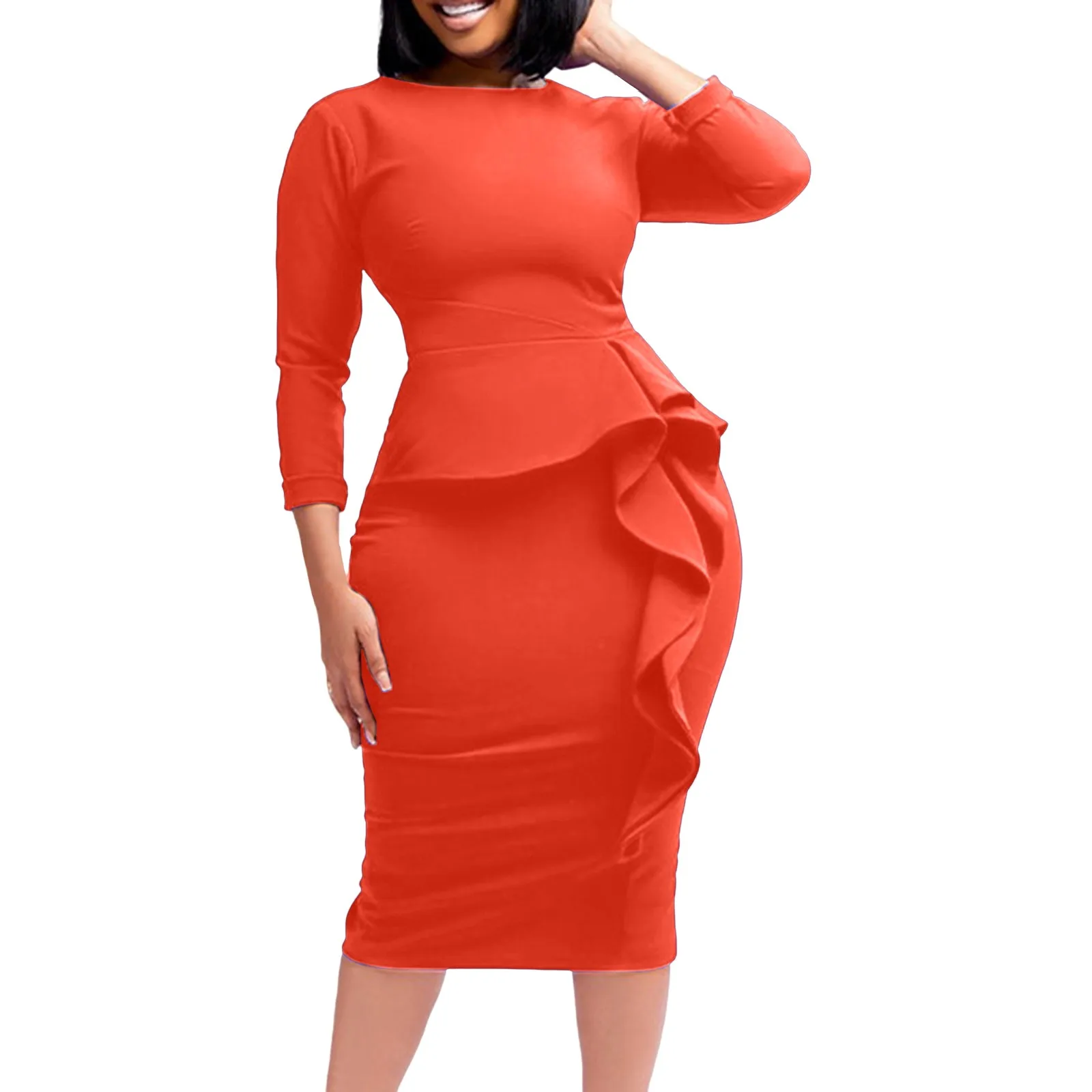 2023 Autumn Africa Clothing Long Sleeve Dress African Dresses For Women Sexy V-Neck Perspective Slim Dress Office Lady Party - Image 8