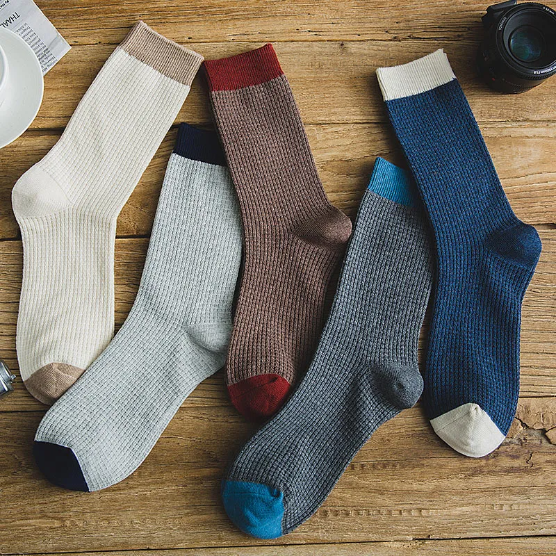 2023 Autumn Winter New High Quality Organic Cotton Harajuku Happy Men Socks Compression Sock Men's Business Dress Long Sock Gift - Image 3