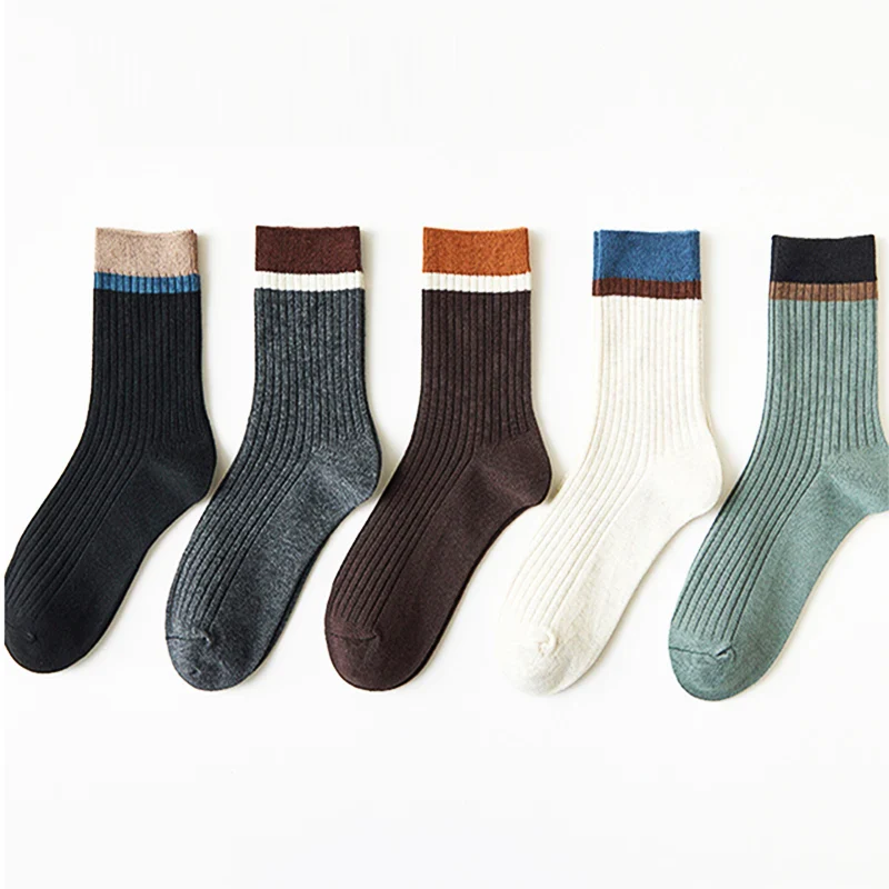 2023 Autumn Winter New High Quality Organic Cotton Harajuku Happy Men Socks Compression Sock Men's Business Dress Long Sock Gift - Image 8