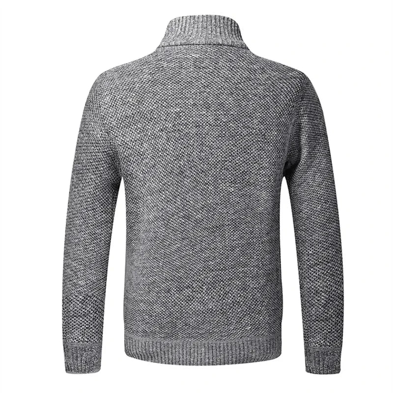 2023 Autumn Winter New Men's Jacket Slim Fit Stand Collar Zipper Jacket Men Solid Cotton Thick Warm Jacket Men - Image 6