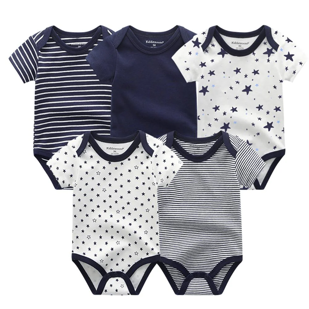 2023 Baby Rompers 5-pack infantil Jumpsuit Boy clothes Summer High quality Striped Clothing - Image 8