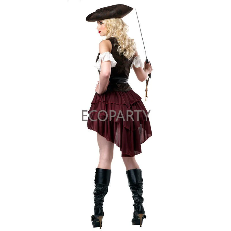 2023 Carnival Halloween Caribbean Pirates Costume Captain Huntress Clubwear Play Suit Cosplay Fancy Party Dress 20 - Image 10