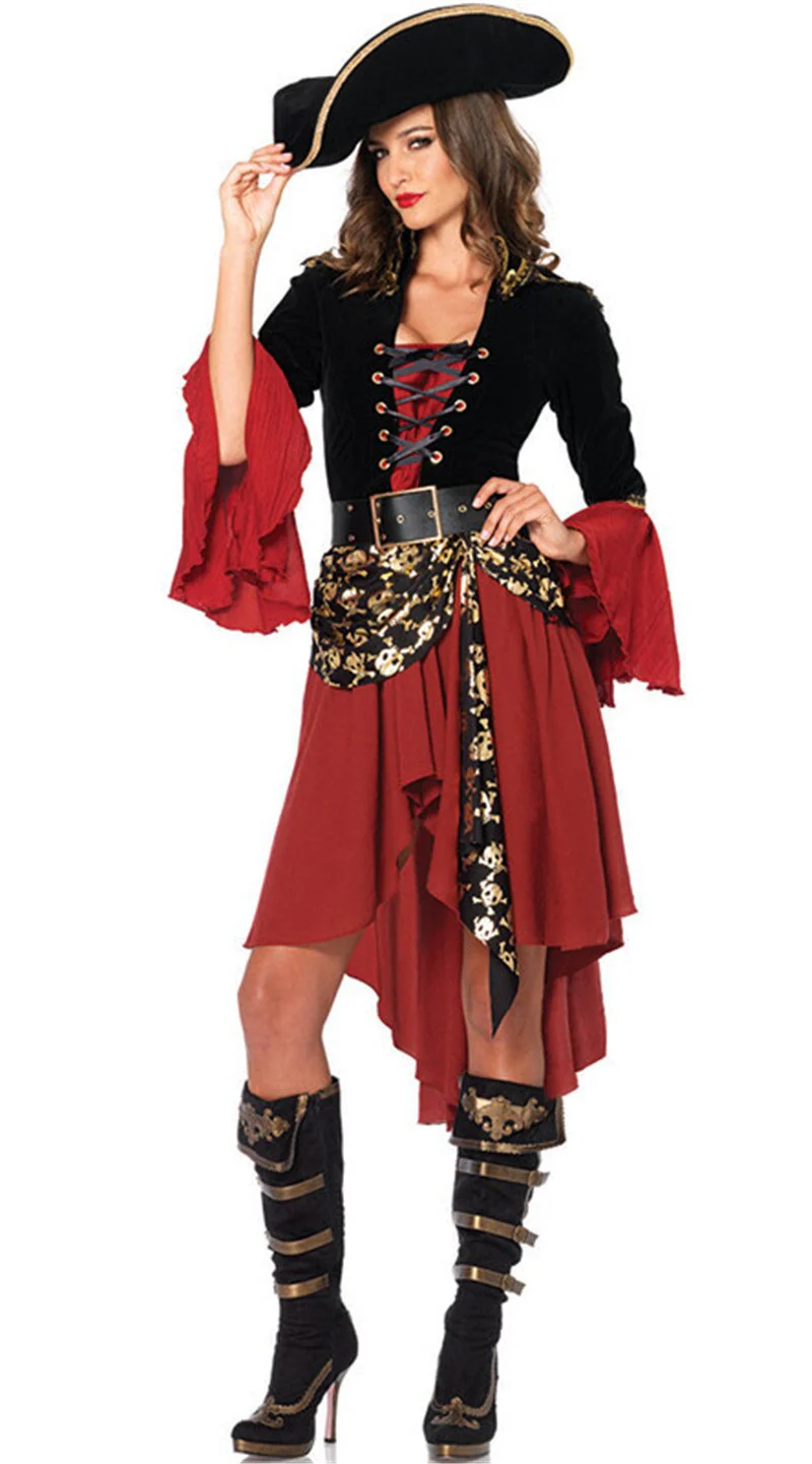 2023 Carnival Halloween Caribbean Pirates Costume Captain Huntress Clubwear Play Suit Cosplay Fancy Party Dress 20 - Image 7