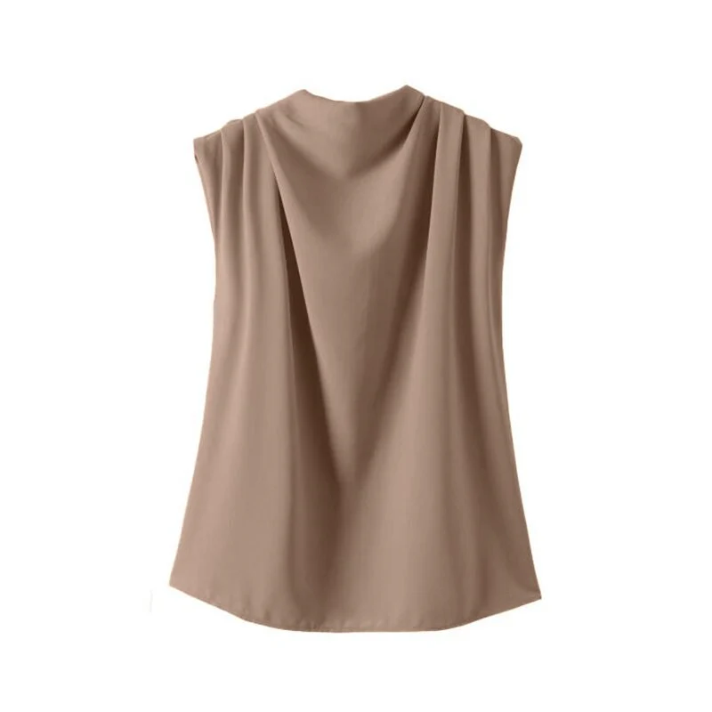 Sexy 2023 Chic Sleeveless Tees Casual OL Work White Tunic Party Blusas Oversized Tanks Tops - Image 3