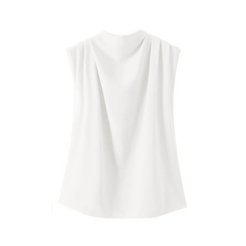 Sexy 2023 Chic Sleeveless Tees Casual OL Work White Tunic Party Blusas Oversized Tanks Tops - Image 4