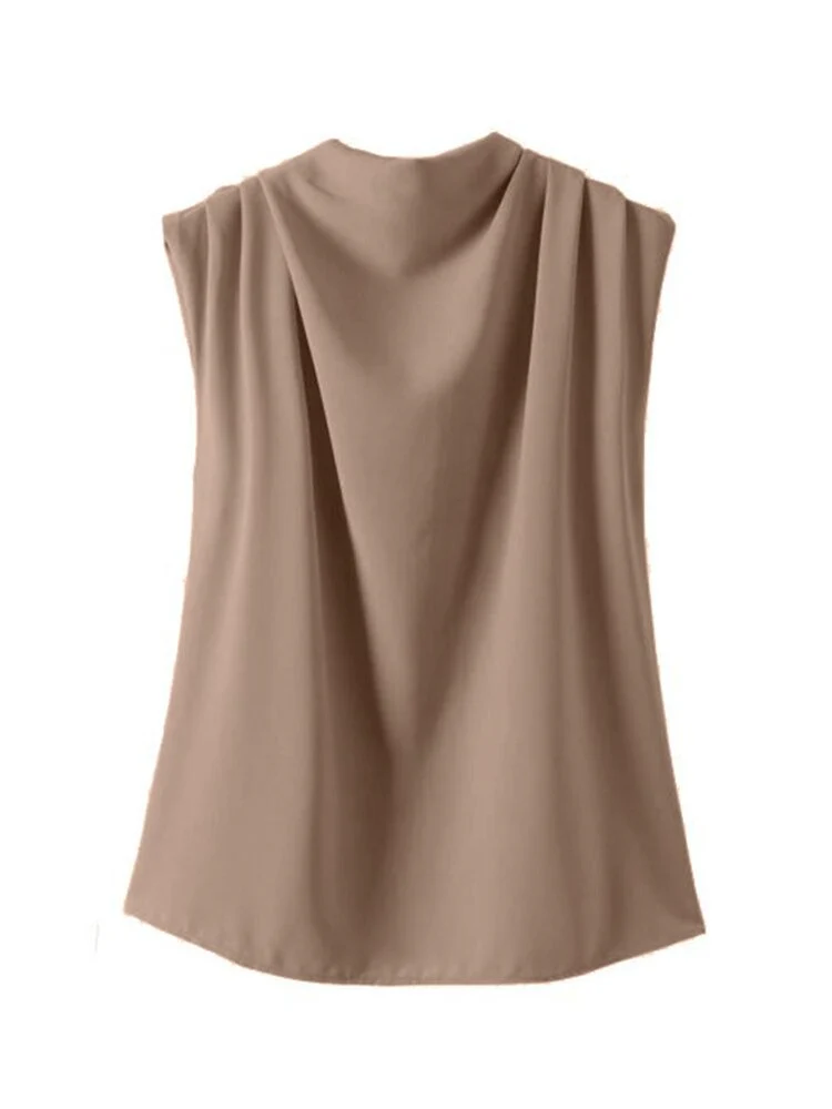 Sexy 2023 Chic Sleeveless Tees Casual OL Work White Tunic Party Blusas Oversized Tanks Tops - Image 7