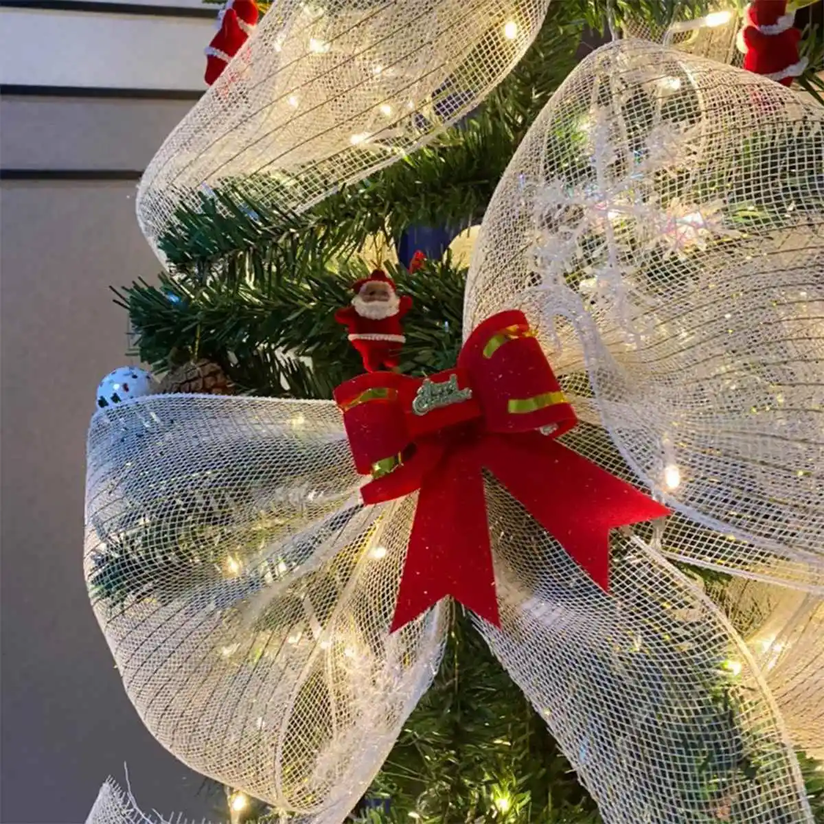 2023 Christmas Crystal Gauze Ribbons Christmas Tree Decorations for Home Door Navidad Noel Kerst Gifts Happy New Year 2024 - Image 4