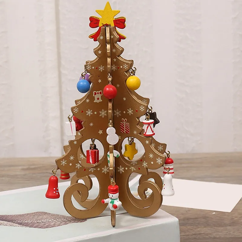 2023 Christmas Tree Children's Handmade DIY Stereo Wooden Christmas Tree Scene Layout Christmas Decorations Ornaments Hot - Image 18