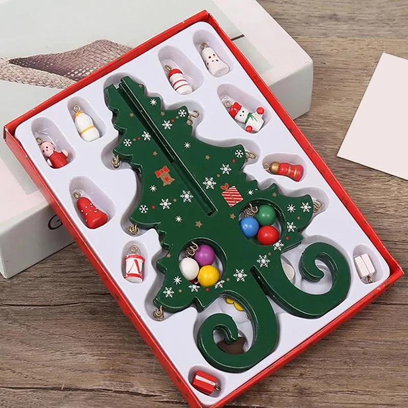 2023 Christmas Tree Children's Handmade DIY Stereo Wooden Christmas Tree Scene Layout Christmas Decorations Ornaments Hot - Image 4