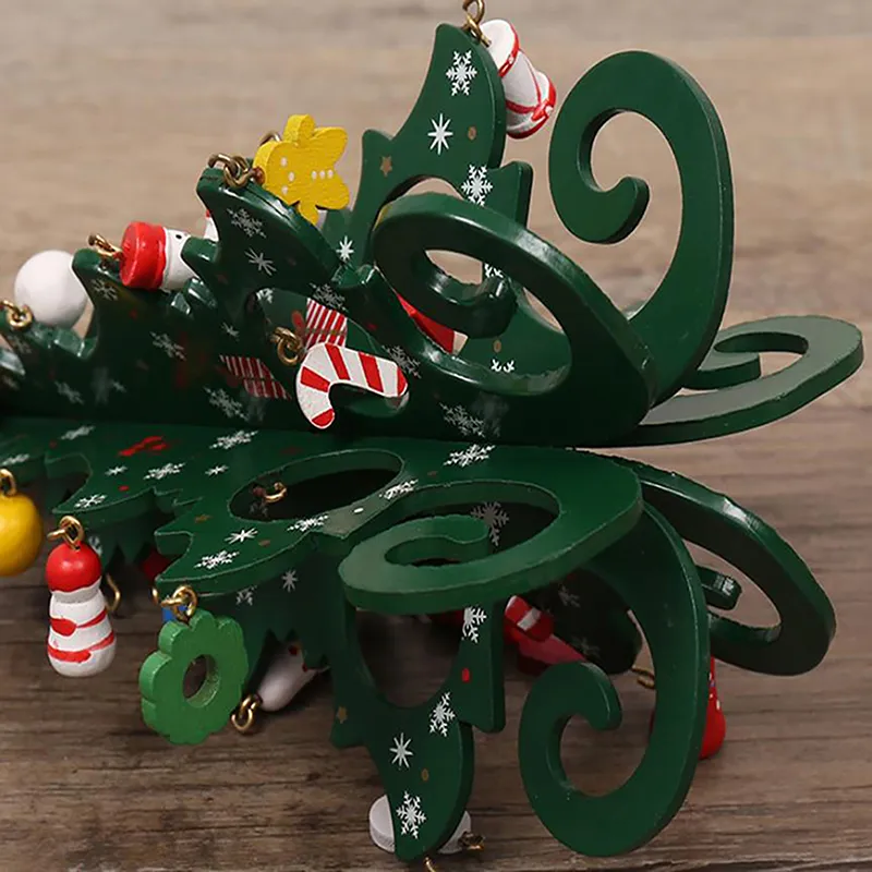 2023 Christmas Tree Children's Handmade DIY Stereo Wooden Christmas Tree Scene Layout Christmas Decorations Ornaments Hot - Image 6