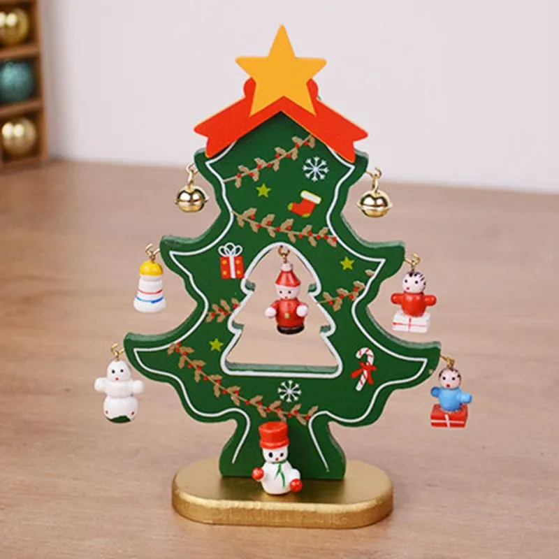 2023 Christmas Tree Children's Handmade DIY Stereo Wooden Christmas Tree Scene Layout Christmas Decorations Ornaments Hot - Image 8