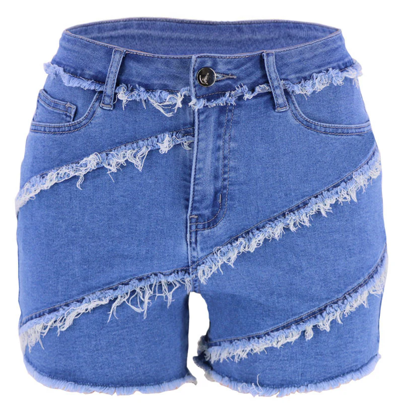2023 High Waist Tassel Shorts Jeans