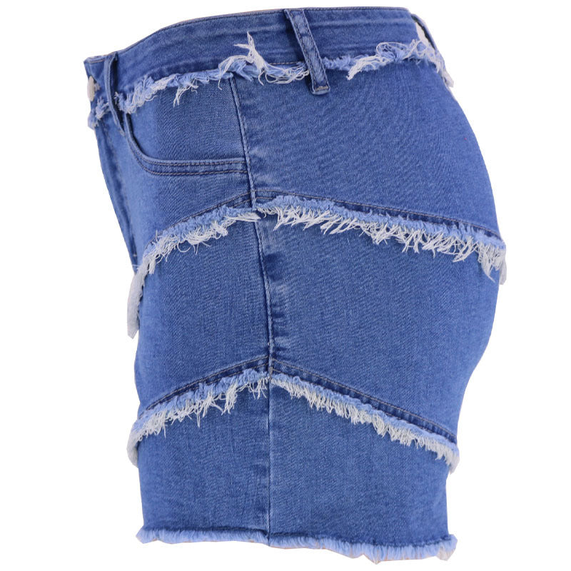 2023 High Waist Tassel Shorts Jeans - Image 7