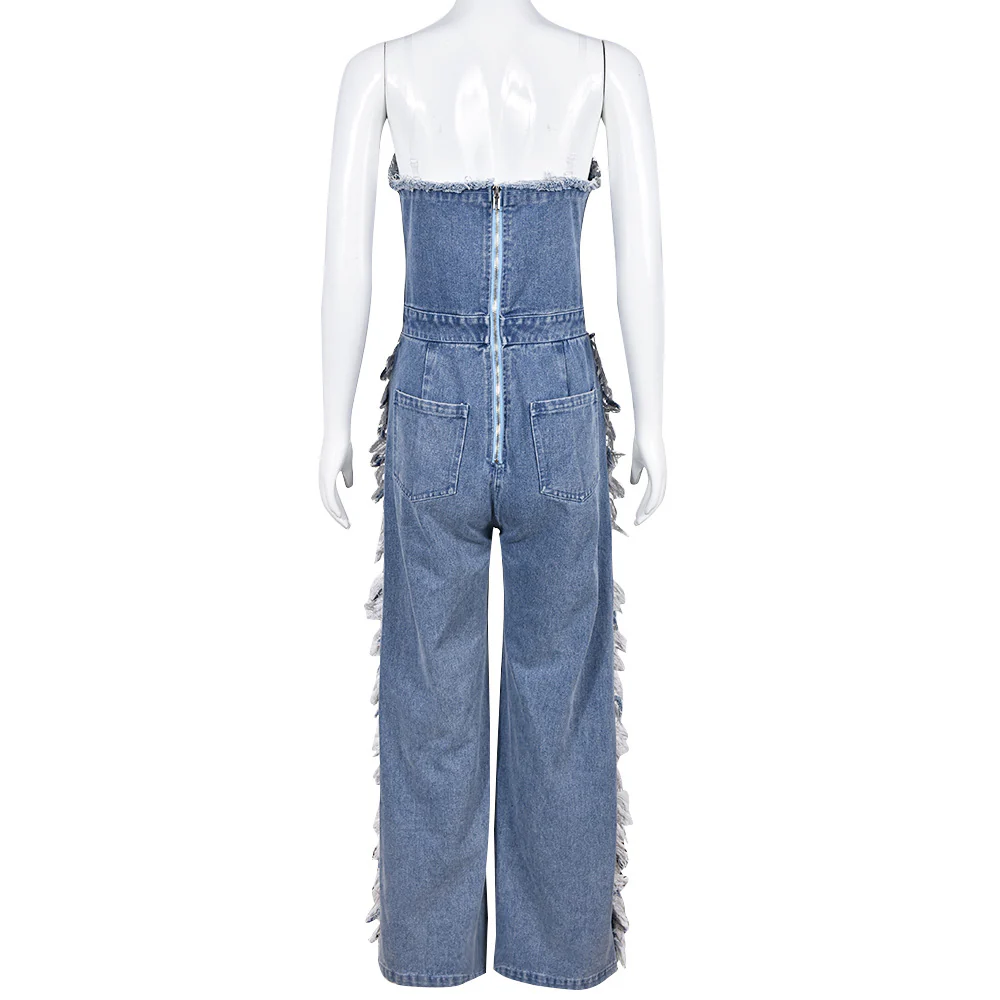 2023 Sexy Denim Jumpsuits Womens Jeans Women Clothing Summer Clothes Fashion Solid Jean - Image 5