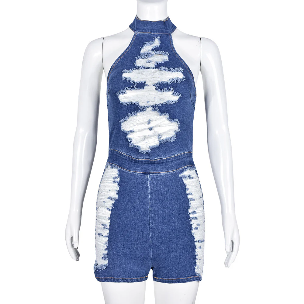 2023 Sexy Denim Shorts Jumpsuits Womens Jeans - Image 4
