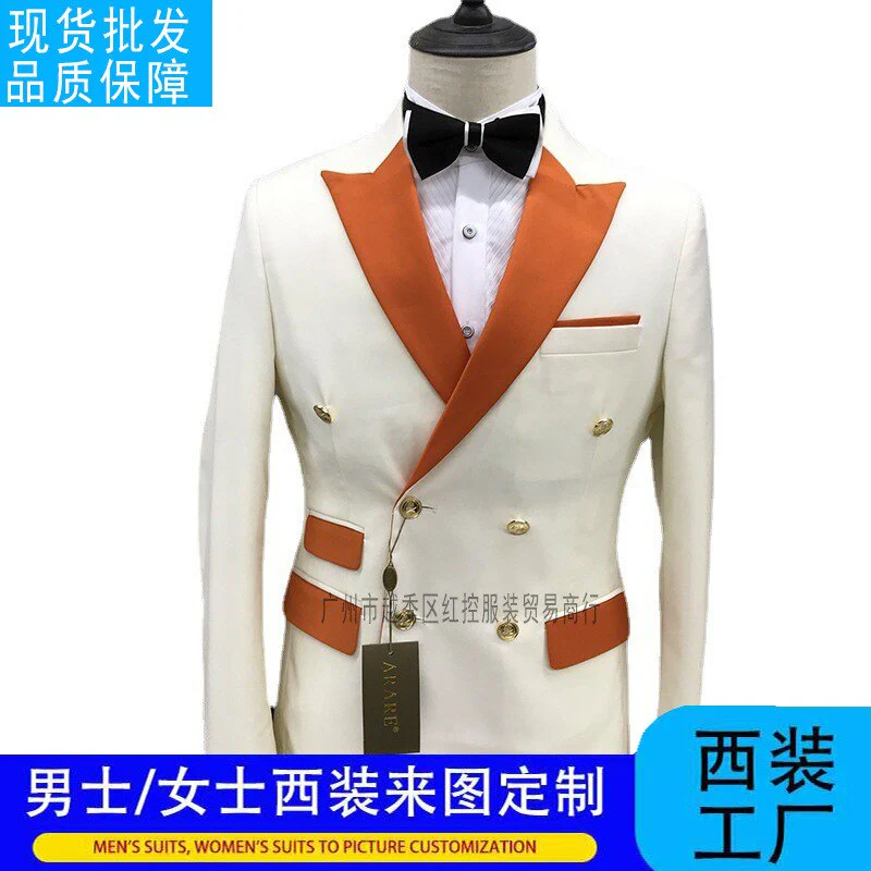 2023 Double-breasted Six-button Two-piece Full Men's Suit - Image 2
