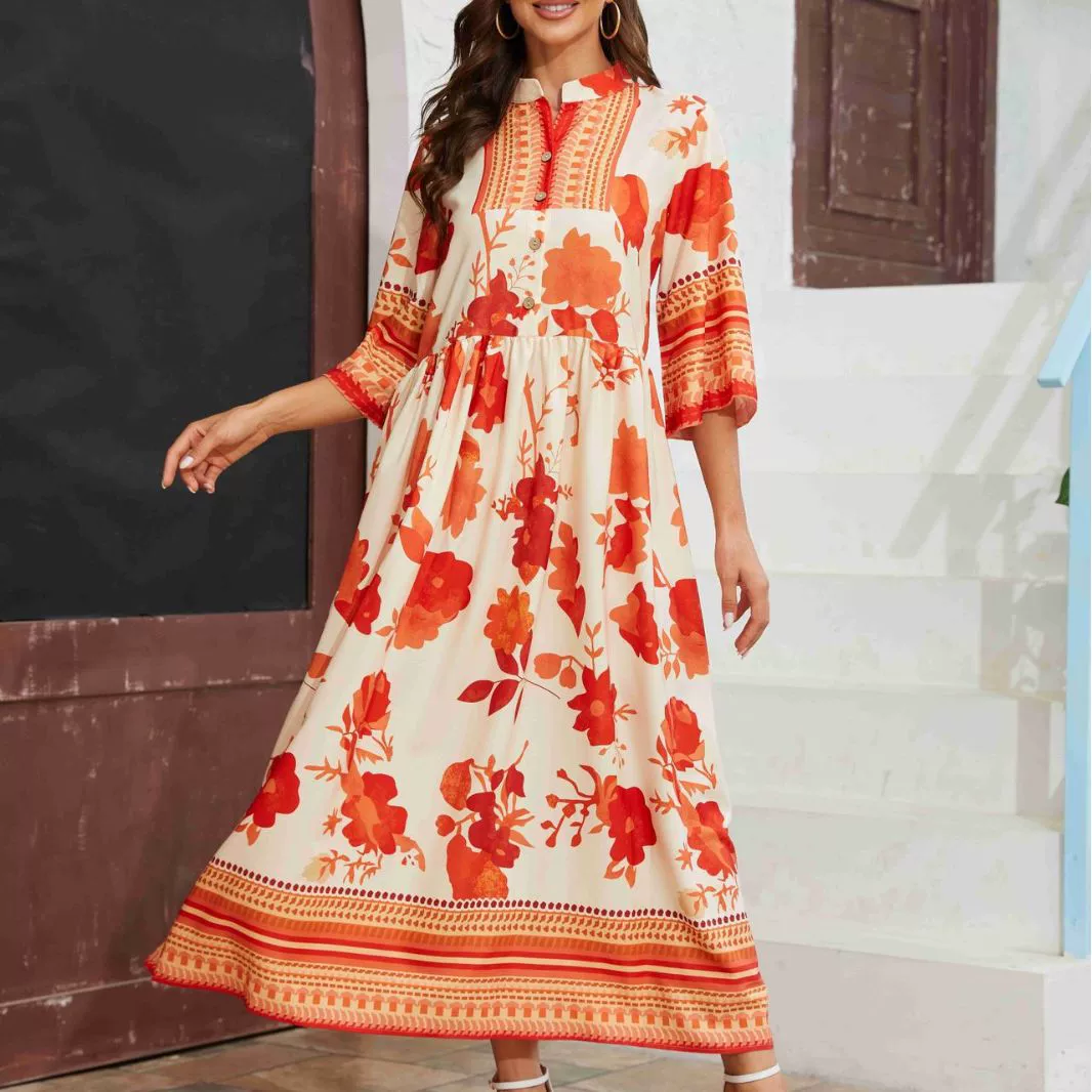 2023 Europe and America Cross Border Summer New Independent Station Fashion Printed Prismatic Pattern Dress - Image 2