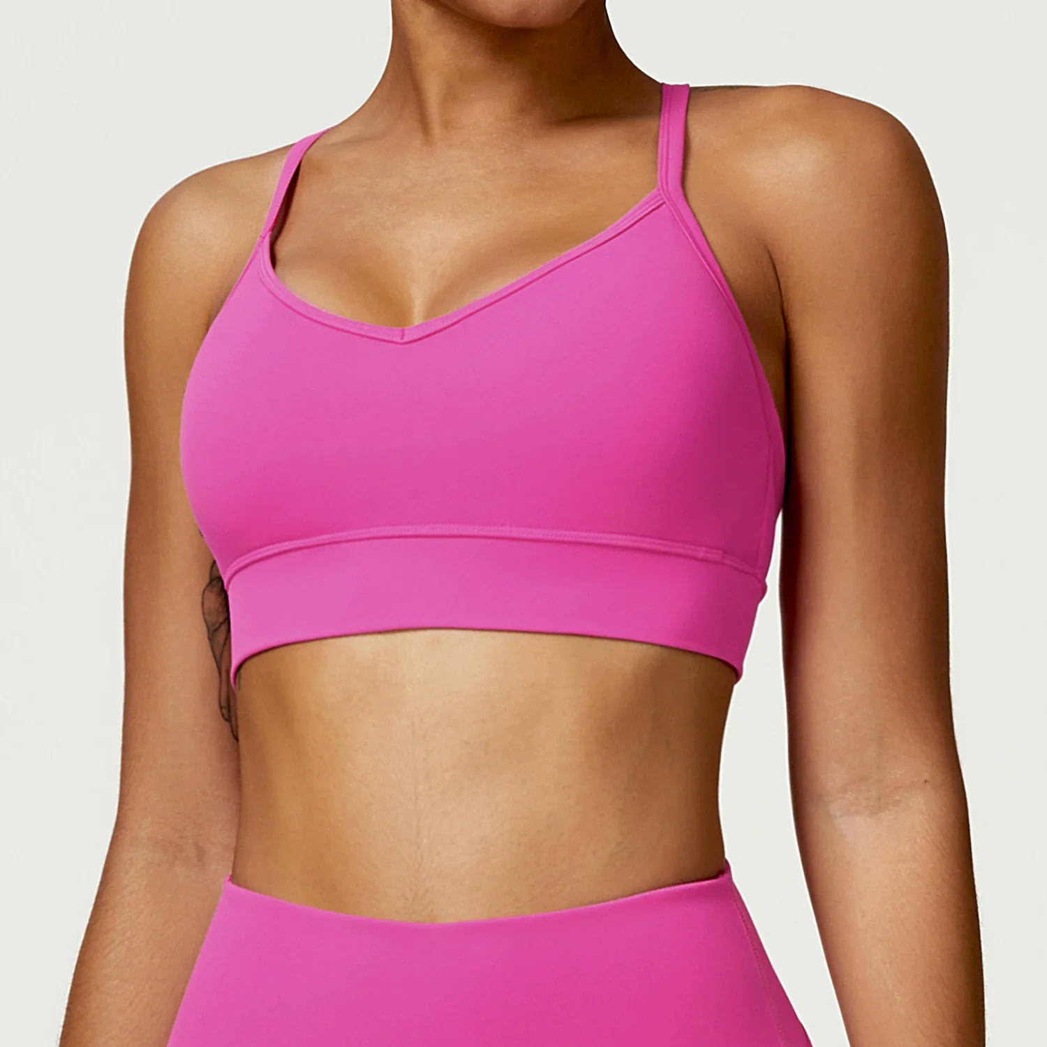 2023 European and American Tight Yoga Bra Cross Beauty Back Fitness Sports Underwear Sanding Yoga Clothes Top Containing Chest Pad - Image 10