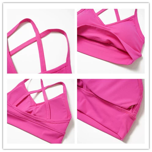 2023 European and American Tight Yoga Bra Cross Beauty Back Fitness Sports Underwear Sanding Yoga Clothes Top Containing Chest Pad - Image 4