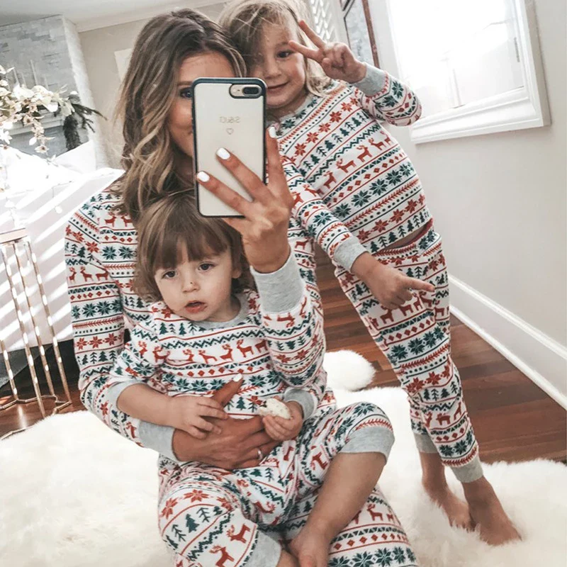 2023 Family Matching Clothes Christmas Pajamas Set Mother Father Kids Son Matching Outfits Baby Girl Rompers Sleepwear Pyjamas - Image 2