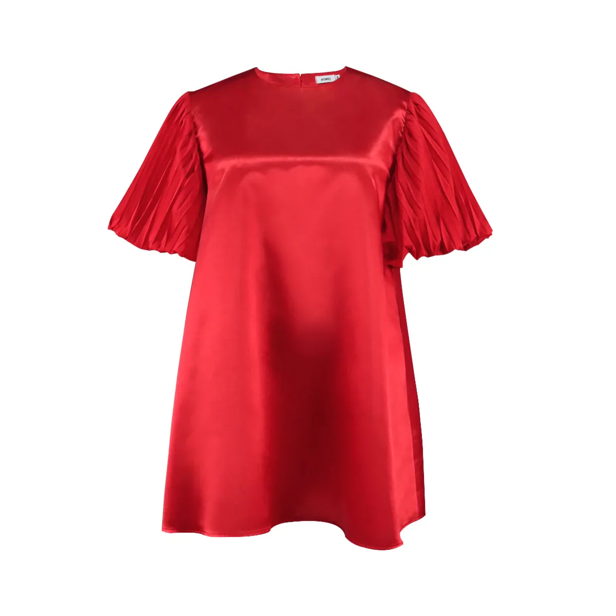 2023 Fashion Plus Size Pleated Puff Sleeves Loose Dress plus-Size Loose Dress Women - Image 6
