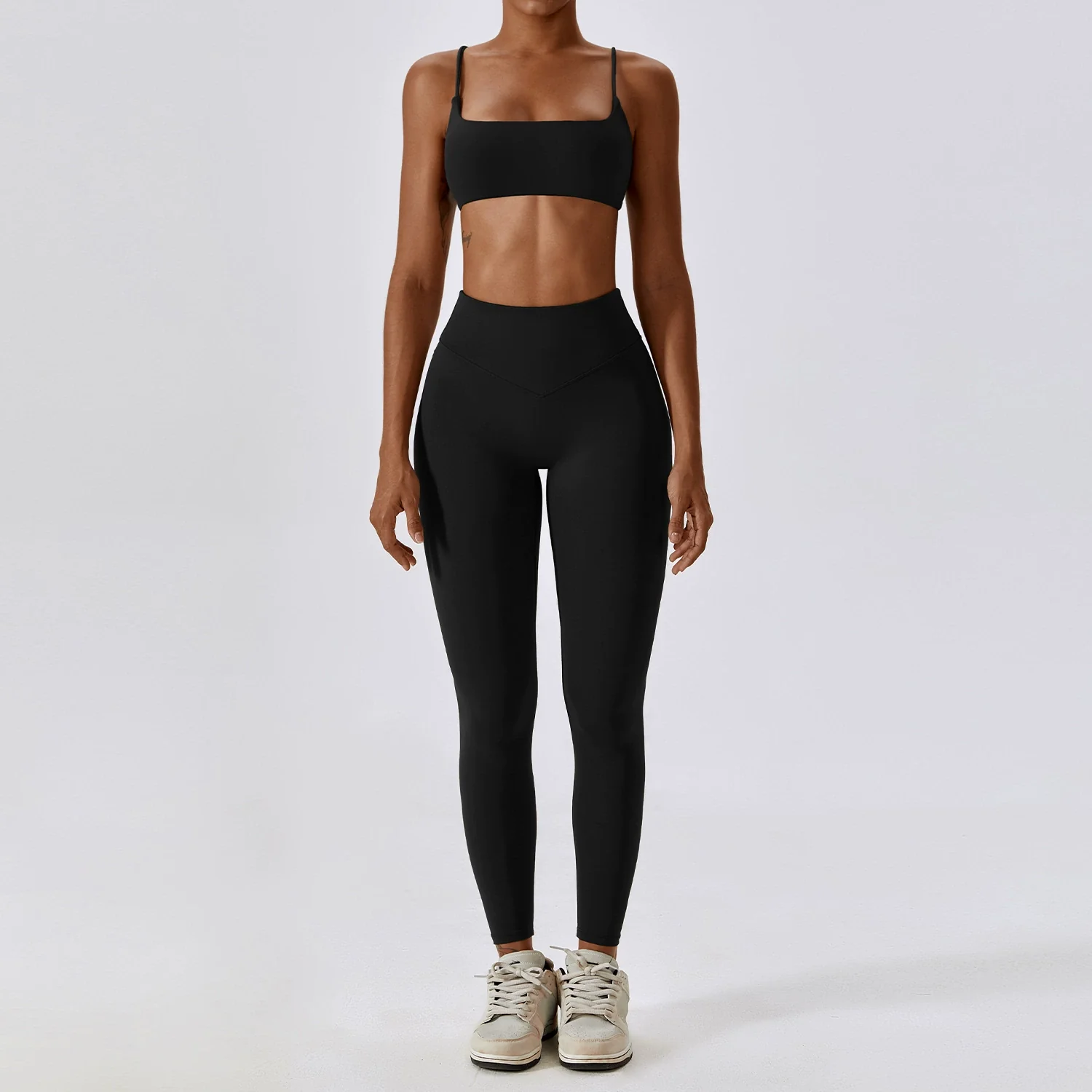 2023 Fashion Quick-Drying Nude Feel Yoga Suit Sports Back Shaping Workout Clothes Hip Lifting Sexy Skinny Yoga Clothes Two Pieces - Image 11