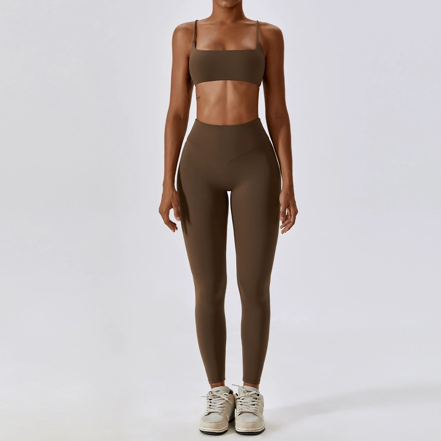 2023 Fashion Quick-Drying Nude Feel Yoga Suit Sports Back Shaping Workout Clothes Hip Lifting Sexy Skinny Yoga Clothes Two Pieces - Image 12